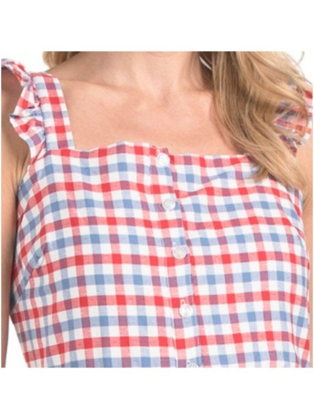 C&C CALIFORNIA Gingham Maxi Dress With Star Hem - Picture 3 of 7
